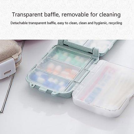Three Layer Folding Medicine Box Portable 8 Cell Mini Pill Case Sealed Storage