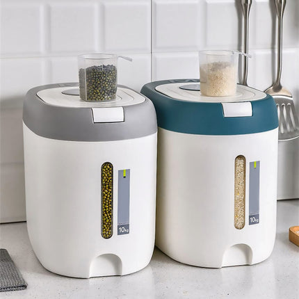 10KG Capacity Rice Storage Container Sealed Moisture Proof Kitchen Grain Bin
