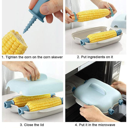 Microwave Corn Steamer Box Kitchen Cooking Tool Fast Heat Resistant Container