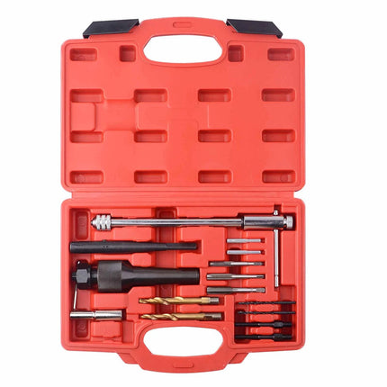 16PCS Damaged Glow Plug Removal Tool Set Professional for Diesel Engine Repair