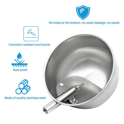 Pig Drinking Bowl Stainless Steel Automatic Water Dispenser Feeder Piglet Farm