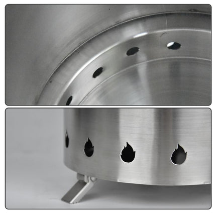 Outdoor Portable Wood Stove Low Smoke Solid Fuel Camping Cooking Heater