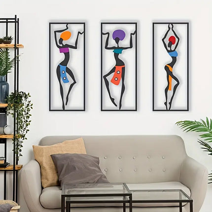 3PCS Iron Wall Decorative Paintingt Hanging Decor for Home Living Room Bedroom