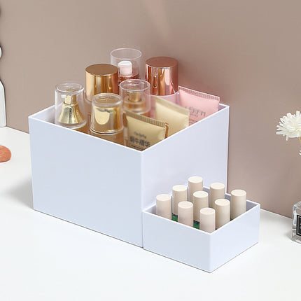 6PCS White Square Display Stand Set Stackable for Jewellery Perfume Cosmetics