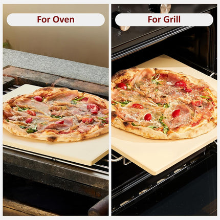 Square Pizza Stone Baking Tray for Oven Grill Pizza Bread Cooking 30.5x30.5cm