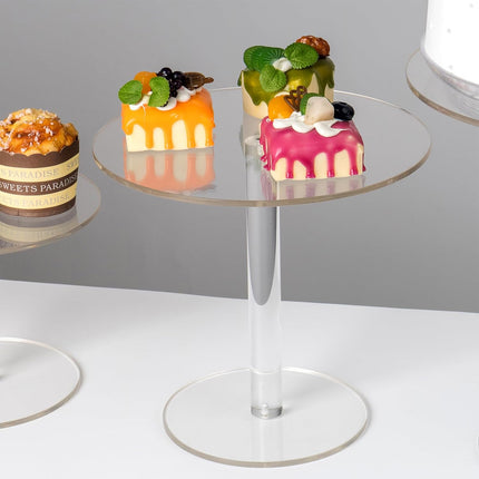 2set Acrylic Round Cake Stand Transparent Dessert Display Stand For Cakes