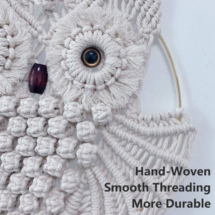 Macrame Owl Wall Hanging Boho Woven Decor Handmade Tapestry Home Decoration Art