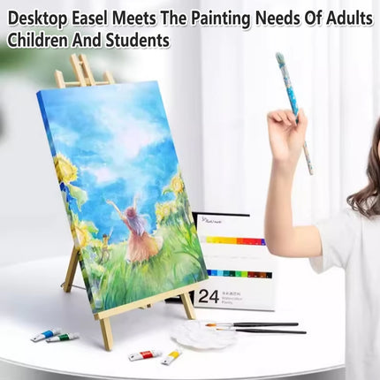 Mini Easel Set 4PCS Wooden Desktop Tripod Easels for Small-Scale Painting Display