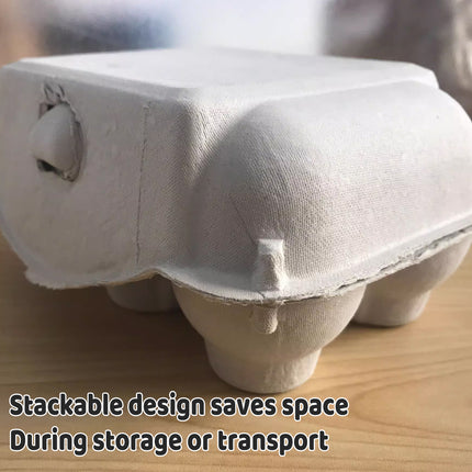 200PCS Paper Egg Tray 6 Slot Molded Pulp Leak-Proof for Egg Packaging Use