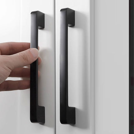 Dark Grey Modern Simple Wardrobe Handle 96/128/160mm Drawer Cabinet Door Pull