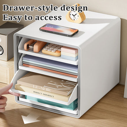 4 Tier A4 Drawer File Cabinet Office Desk Document Organizer Storage Box Files