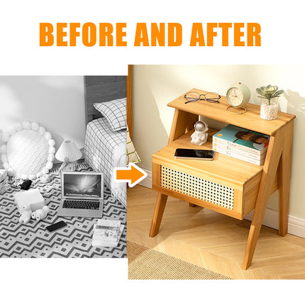 Drawer Bedroom Nightstand With Drawer Large Storage Stable Structure SpaceSaving