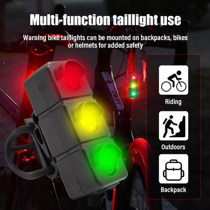USB Rechargeable Bike Tail Light LED Rear Warning Lamp for Night Cycling