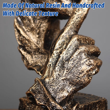 Abstract Half-Face Resin Sculpture with Distressed Metallic Finish
