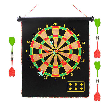 7PCS Double Sided Dart Board Game Set with Safe Tips for Indoor Fun