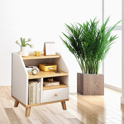 Bedside Cabinet Modern Small Bedroom Storage Nightstand Space Saving Durable