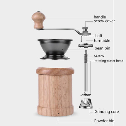 Manual Coffee Grinder Portable Adjustable for Home Travel Freshly Ground Coffee