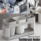 Shelf Cup Set Toothbrush Holder Plastic Stand Storage Racks Toothpaste Bathroom