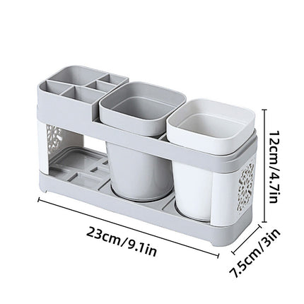 Shelf Cup Set Toothbrush Holder Plastic Stand Storage Racks Toothpaste Bathroom