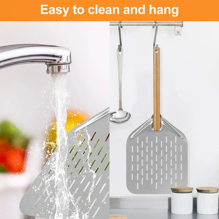12inch Pizza Shovel with Wood Handle Non-Stick Pizza Peel Shovel Baking Tool