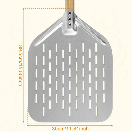 12inch Pizza Shovel with Wood Handle Non-Stick Pizza Peel Shovel Baking Tool