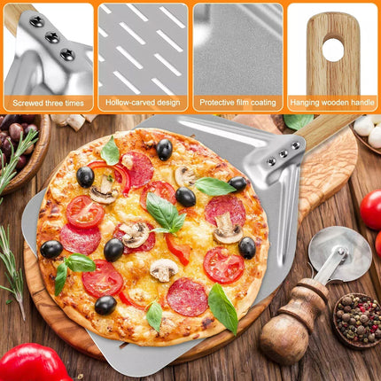 12inch Pizza Shovel with Wood Handle Non-Stick Pizza Peel Shovel Baking Tool