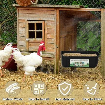 Chicken Feeder Troughs 2PCS Large Capacity Hanging Fence Food Troughs Poultry