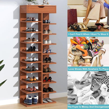 Multi Layer Space Saving Entryway Shoe Rack Large Capacity Sturdy Durable