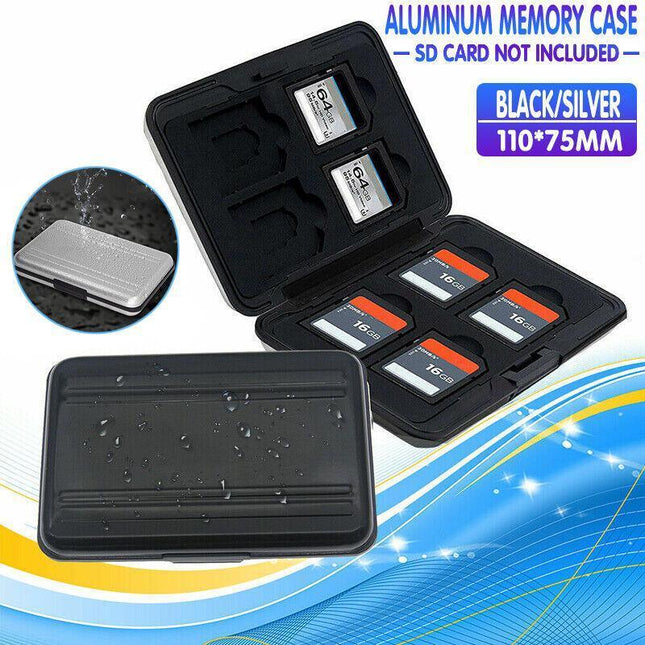 Waterproof Memory Card Case Holder for SD MicroSD SDHC TF Cards Black Silver