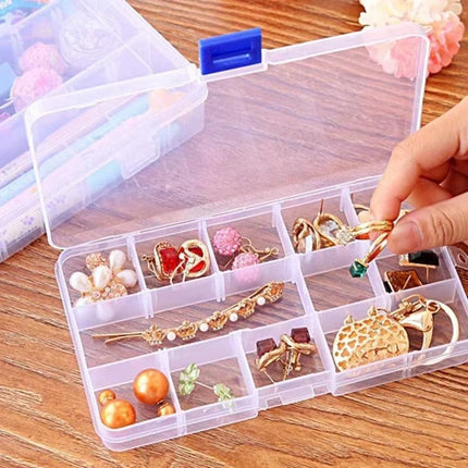 10pcs 15Compartments Plastic Box Case Bead Storage Organizer Jewelry Craft Box