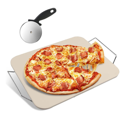 3PCS Square Pizza Stone Baking Tray for Oven Grill Pizza Bread Cooking 38x30cm