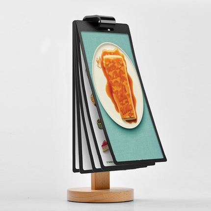 Wooden Tabletop Menu Holder Stand 20x10cm for Restaurant Cafe Bar Menu Display