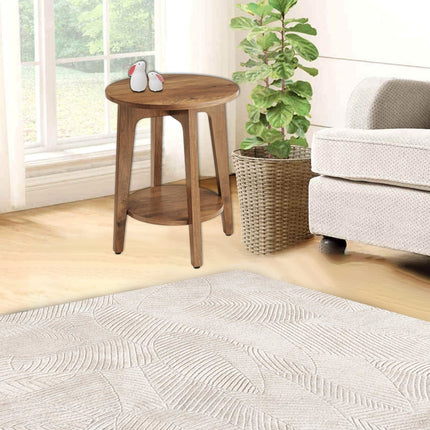 Wood Double-Layer Small Round Table Sturdy Stable for Home Living Room Decor