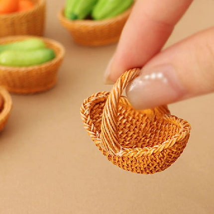 12PCS Miniature Basket Small Craft for Photography Props Home Office Desk Decor