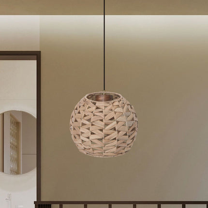 Natural Straw Woven Lampshade 22x18cm Rattan Style Pendant Light Shade Decor