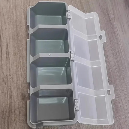 4-Grid Parts Storage Box Plastic Electronic Hardware Accessory Case with Lid ﻿