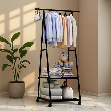 Floor Standing Thickened Triangle Coat Rack Clothes Drying Stable Space Saving