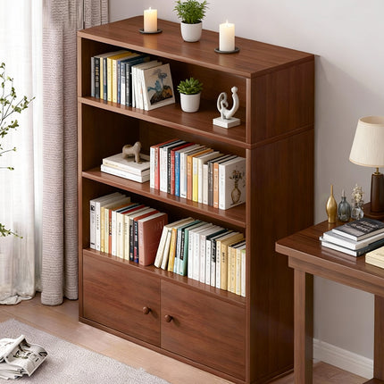 Floor-Standing Bookshelf 4 Tier Sturdy Board Space Saving for Home Office Use