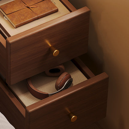 New Chinese Style Multi Functional Bedside Table Solid Wood Storage Drawer