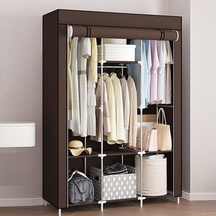 Simple Wardrobe With Shoe Rack Non Woven Fabric Foldable For Home Bedroom
