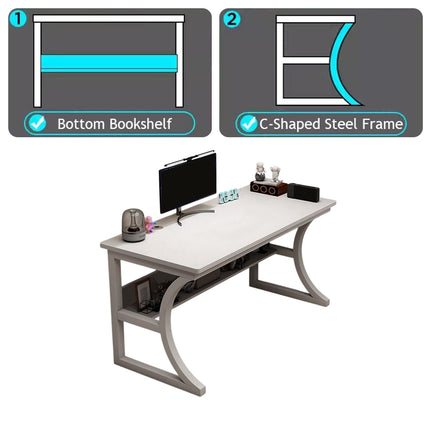 Desktop Computer Desk For Home Office Study Sturdy Easy-Assemble Spacious