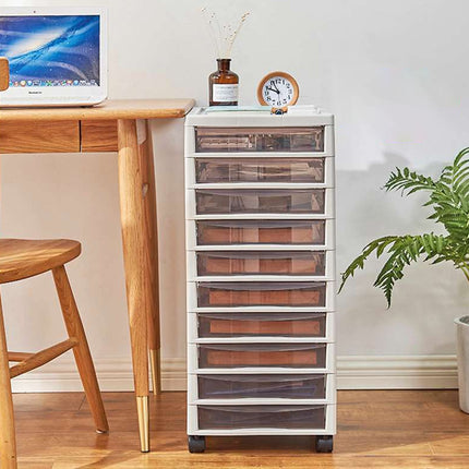 10-Layer Movable Chest of Drawers With Wheels Plastic For Home Office Storage