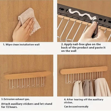 Multifunctional Household Hanger Wall Mounted Clothes Drying Rack Space Saver