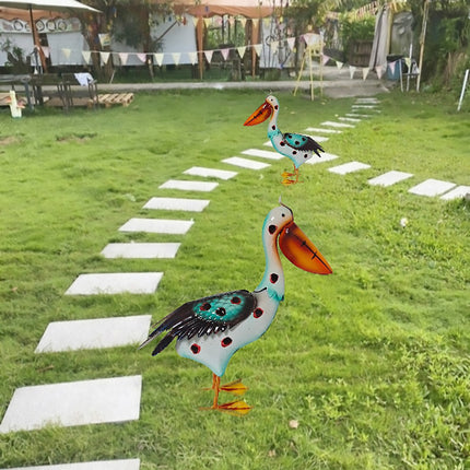 Iron Pelican Statue Garden Decoration for Outdoor Yard Patio Lawn Porch Ornament