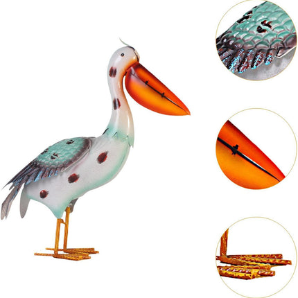 Iron Pelican Statue Garden Decoration for Outdoor Yard Patio Lawn Porch Ornament