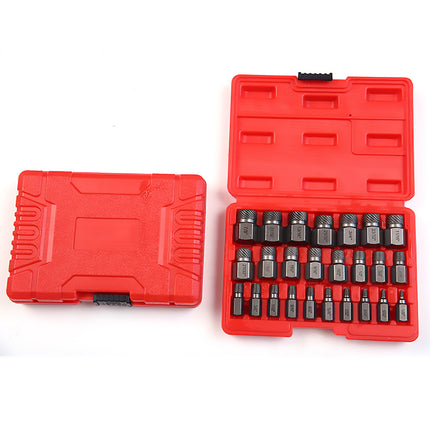 25PCS Damaged Screw Extractor Set Multi-Spline Easy Out Broken Bolt Remover
