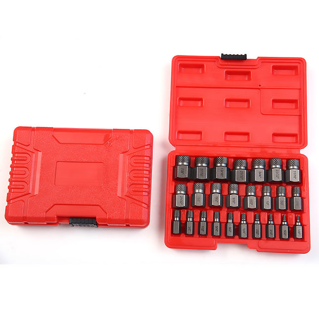 25PCS Damaged Screw Extractor Set Multi-Spline Easy Out Broken Bolt Remover