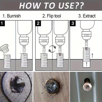 25PCS Damaged Screw Extractor Set Multi-Spline Easy Out Broken Bolt Remover