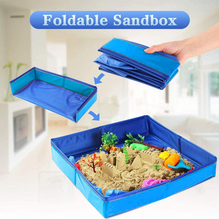 Folding Square Sand Table Portable Play Tray for Indoor Outdoor Use with Beach Toys