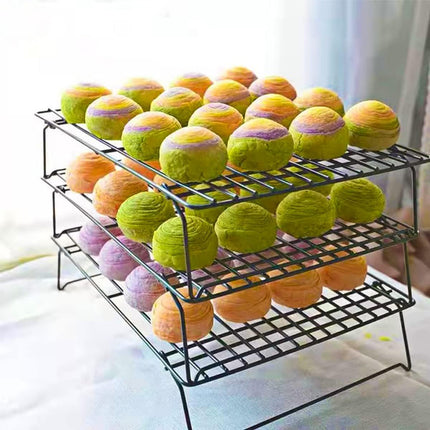 3-Tier Cake Stand Foldable Carbon Steel for Baking Display Party Dessert Serving